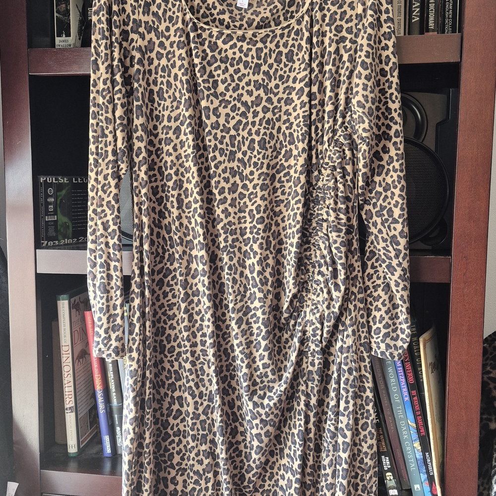 Leopard Print Long Sleeve Dress